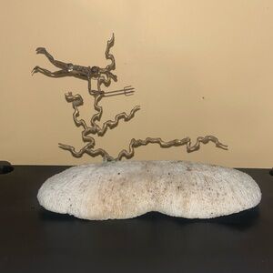 Coral Art With Scuba Diver Sculpture
